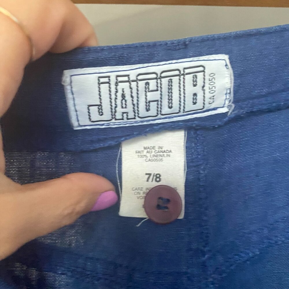 JACOB Vintage 100% Linen Blue Maxi Skirt Size 8 - Picture 6 of 7